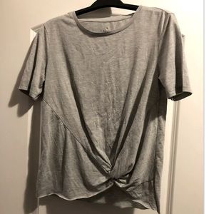 Hippie Laundry Womens Small Gray Knotted Tee Short Sleeve T-shirt New
